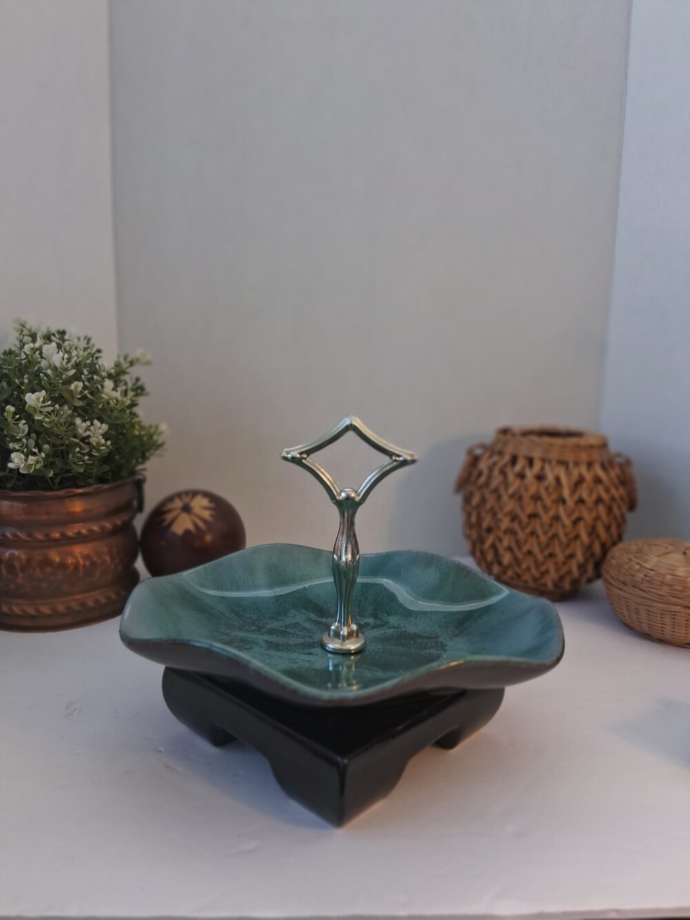 Vtg MCM 1970's Blue MTN. Pottery (BMP) Candy/BonBon/Tidbit Server Dish